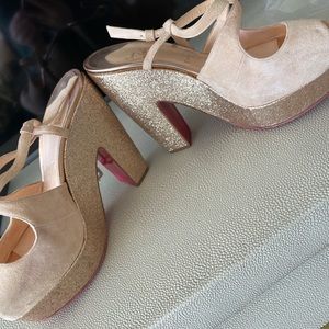Louboutin glitter platform